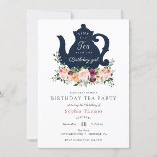 Tea Party Anniversaire Invitation