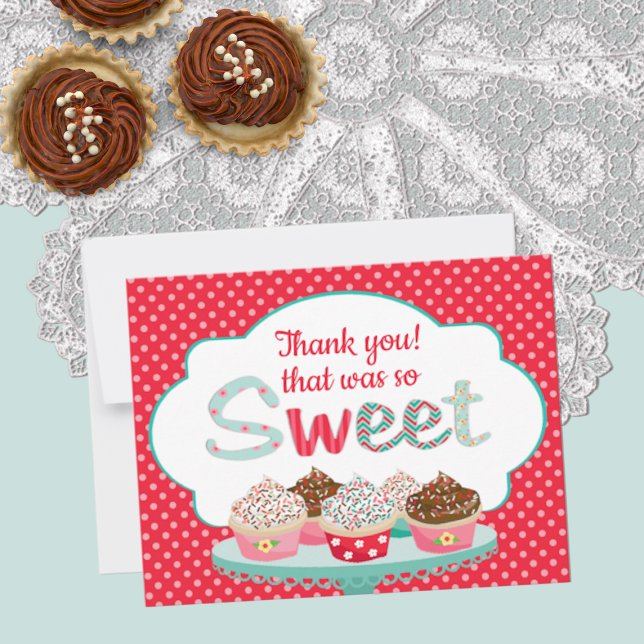 Tea Party Anniversaire Thankyou Carte à note plate (Créateur téléchargé)