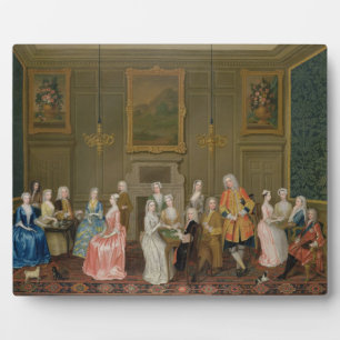 Tea Party at Lord Harrington's House, St. James's Plaque