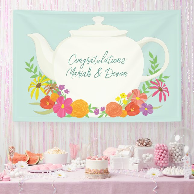 Tea Party Baby Shower Banner (Party)