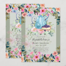 Tea Party Baby Shower Invitations