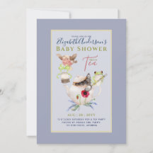 Tea Party Baby Shower Invitations Cute Tea Pot