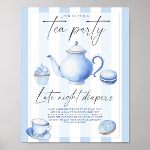 Tea party baby shower Late night diapers game Poster