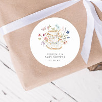 Tea Party Baby Shower Sticker