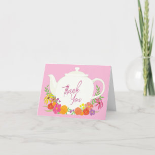 Tea Party Baby shower Teapot rose fille Merci