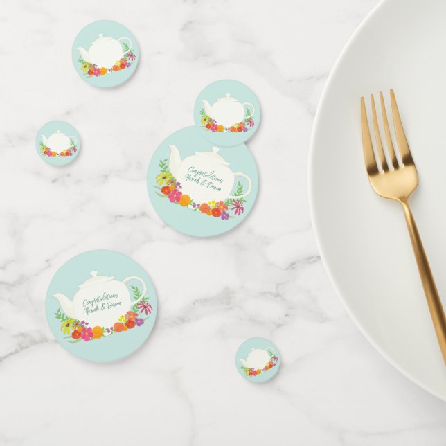 Tea Party Baby Shower Teapot Spring Floral Confetti (Group)