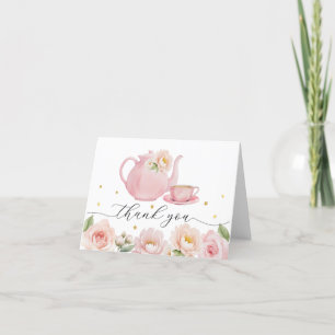 Tea Party Baby Shower Thank You Card