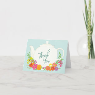 Tea Party Baby Shower Thank You Card