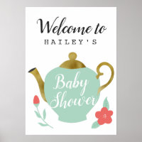 Tea Party Baby Shower Welcome Sign