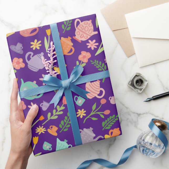 Tea Party Birthday Bridal Easter Spring Floral Wrapping Paper (Gifting)