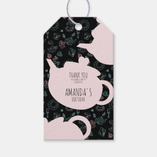 Tea Party Birthday Doodle Background   Gift Tags