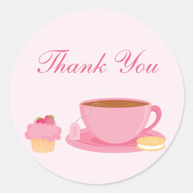 Tea Party Birthday Party Sticker (Front)