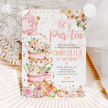 Tea Party Birthday Pumpkin Autumn Floral Par-tea Invitation<br><div class="desc">Tea Party Birthday Pumpkin Autumn Floral Par-tea Invitation
All designs are © PIXEL PERFECTION PARTY LTD</div>