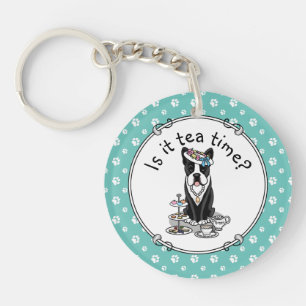 Tea Party Boston Terrier Dog (noir) mignonne
