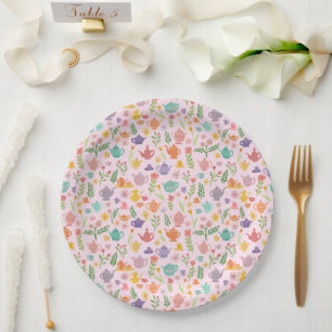 Tea Party Bridal Easter Spring Floral Colourful  Paper Plate