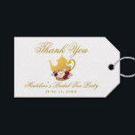 Tea Party Bridal Shower Burgundy Floral Thank You Gift Tags<br><div class="desc">Tea Party Bridal Shower Watercolor Burgundy Marsala Floral Thank You Gift Tag</div>