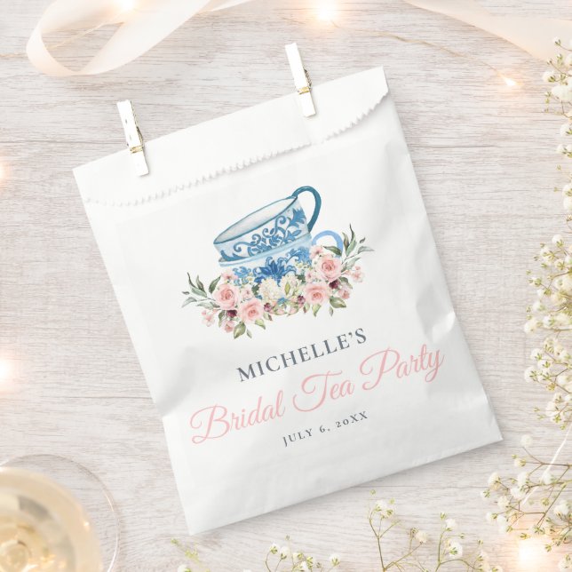 Tea Party Bridal Shower Favour Bag (Clipped)