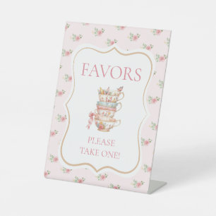 Tea Party Bridal Shower Favour Pedestal Sign