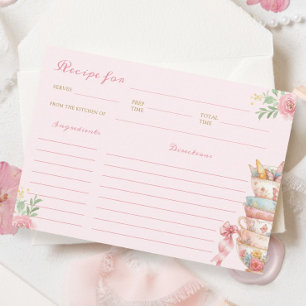 Tea Party Bridal Shower Recipe Card