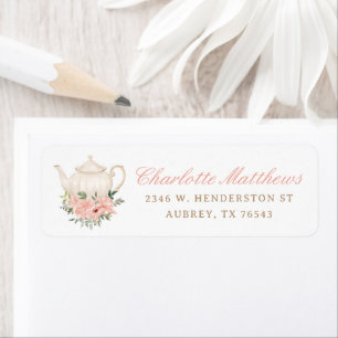 Tea Party Bridal Shower Return Address