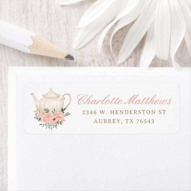 Tea Party Bridal Shower Return Address (Insitu)
