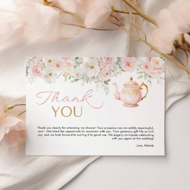 Tea Party Bridal Shower Thank You Card (Tea Party Bridal Shower Thank You Card)