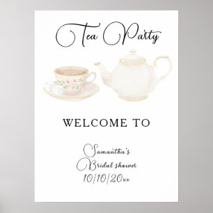 Tea Party Bridal shower Welcome Foam Board Poster