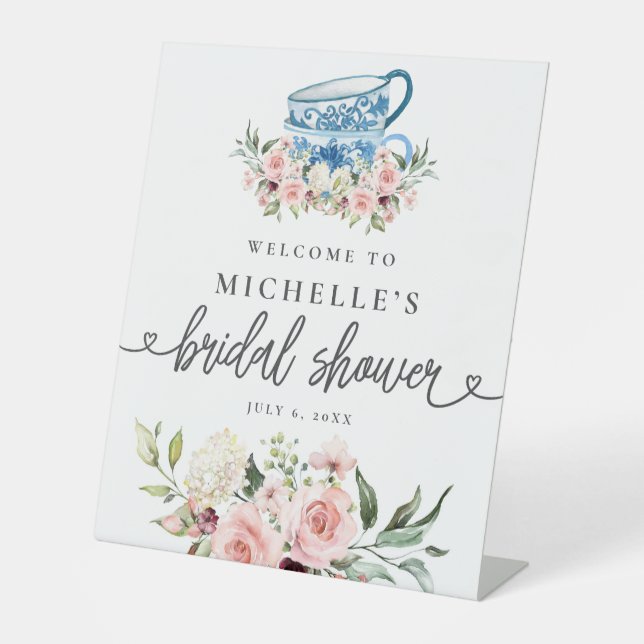 Tea Party Bridal Shower Welcome Sign (Front)