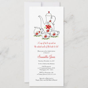 Tea Party Bridal Shows Invitations Tea Set