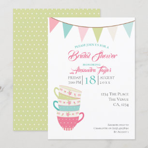 Tea Party Bridal Wedding Shower Personalized Invitation