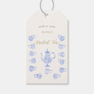 Tea Party Chinoiserie Blue Boho Lace Bridal Shower Gift Tags