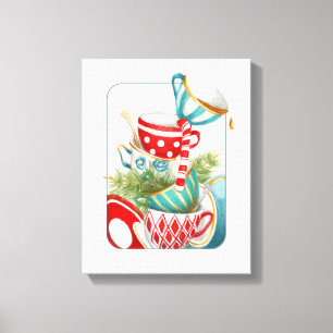 Tea Party Christmas Canvas Print