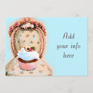 Tea Party Cupcake Invitation victorienne