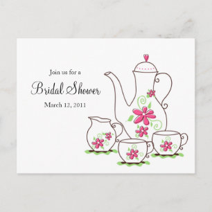 Tea Party, Demande de carte postale, Fleurs roses