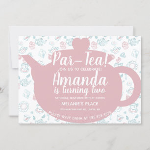 Tea Party Doodle Whimisical Invitation