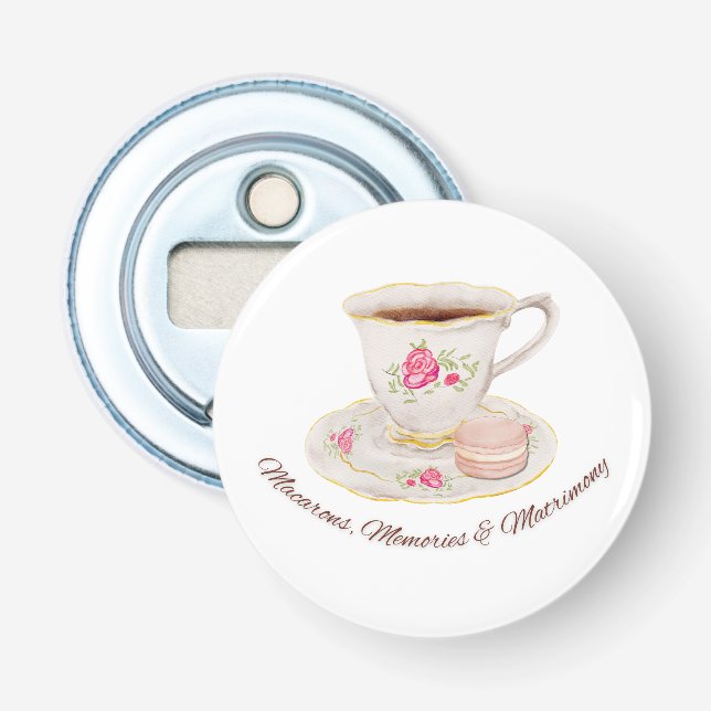 Tea Party Elegant Bridal Shower Bachelorette Bottle Opener (Front)