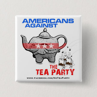 TEA PARTY ELEPHANT GETS BAGGED! 2 INCH SQUARE BUTTON