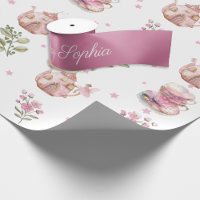 Tea Party Fairy Girl Blush Pink Flowers Birthday