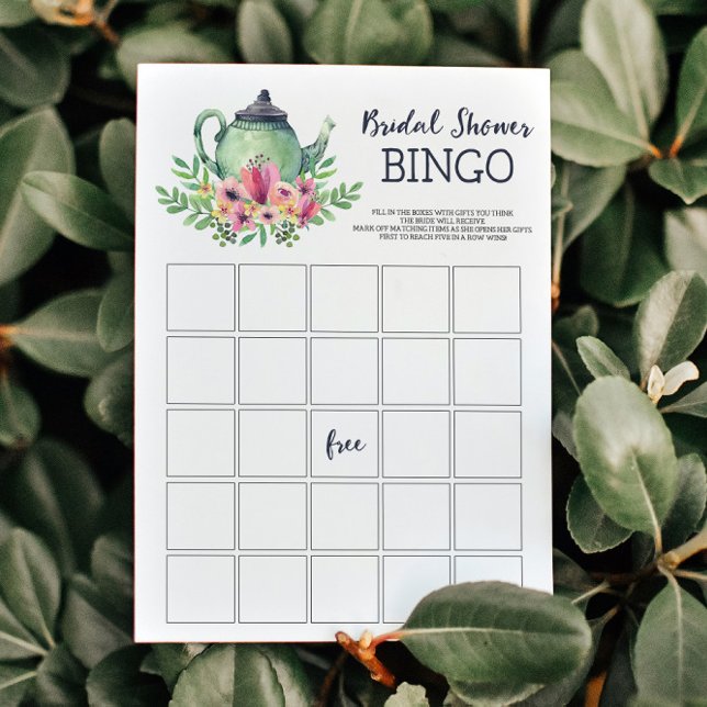 Tea Party Fête des mariées Bingo Carte de jeu (Créateur téléchargé)