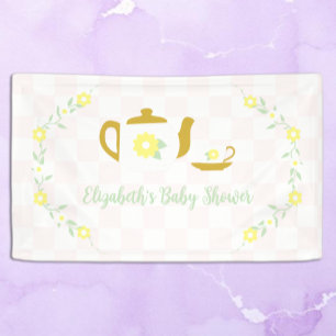Tea Party Floral Baby Shower Banner