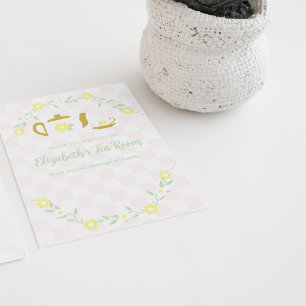Tea Party Floral Baby Shower Thank You Card