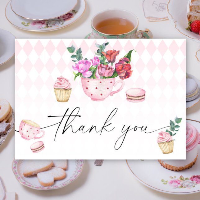 Tea Party Flowers baby shower merci (Créateur téléchargé)