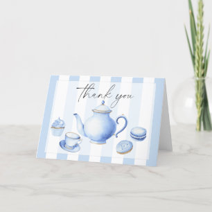 Tea Party Flowers baby shower thank you  Card