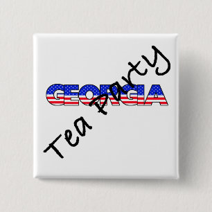 TEA PARTY FOR GEORGIA 2 INCH SQUARE BUTTON