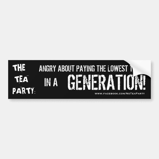 Tea Party Hates Taxes? Bumper Sticker (Front)