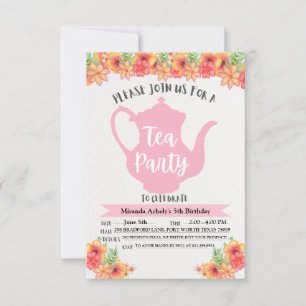 Tea Party Invitations for Girls