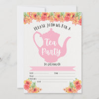 Tea Party Invitations for Girls