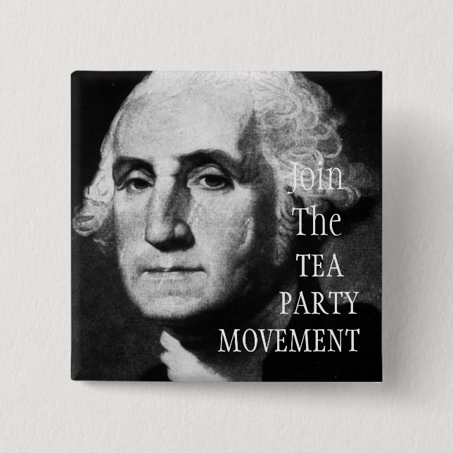 TEA PARTY MOVEMENT 2 INCH SQUARE BUTTON (Front)