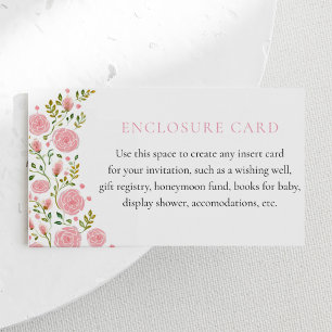 Tea Party Pink Roses Custom Enclosure Card