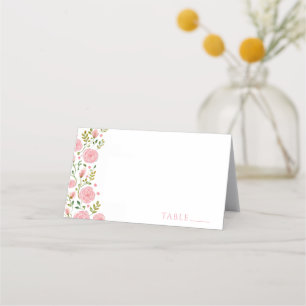 Tea Party Pink Roses Name Place Cards